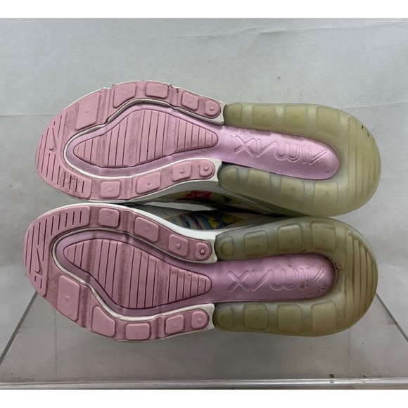 Nike Air Max 270 Floral Running Shoes White Pink Women's Size 7 Sneakers - Picture 6 of 10